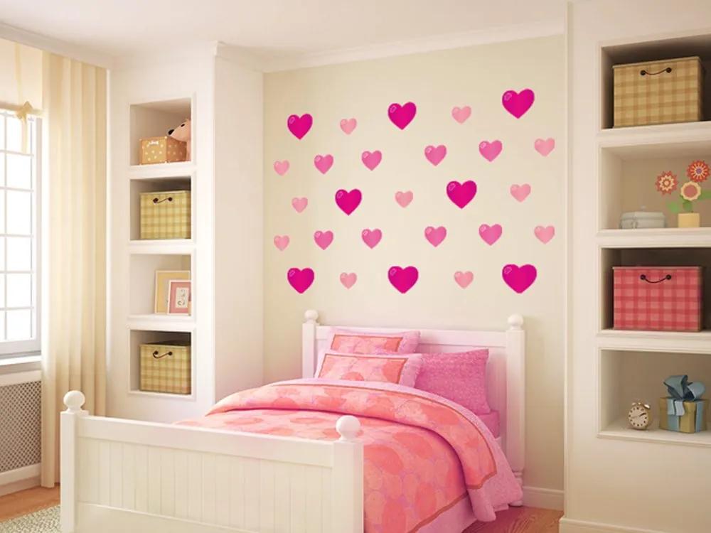 Διακοσμητικά αυτοκόλλητα τοίχου καρδιές - 50x70