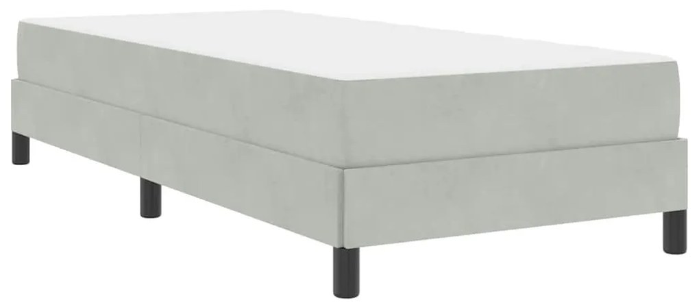 vidaXL Κρεβάτι box spring με στρώμα Ανοιχτό γκρι 80 x 200 cm Βελούδο