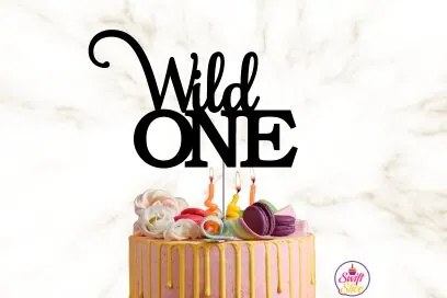Σετ των 2 Intra απο ξύλο plywood 3mm-4mm πάχος – Wild One Cake Topper Δίασταση  20x20 cm INTRAFABR-77423118