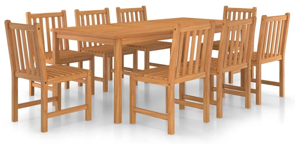 vidaXL Σετ Τραπεζαρίας Κήπου 9 Τεμαχίων από Μασίφ Ξύλο Teak 200x100 εκ.