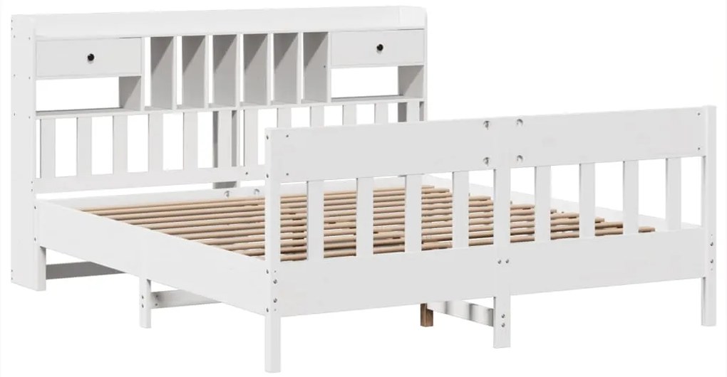 vidaXL Σκελετός Κρεβ. Χωρίς Στρώμα Λευκό 180x200 εκ Μασίφ Πεύκο