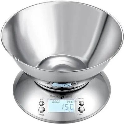 Ηλεκτρονική ανοξείδωτη ζυγαριά κουζίνας 5kg/1gr HTS00106