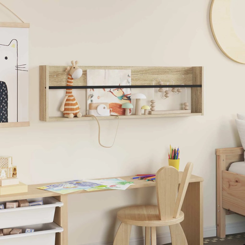 vidaXL Ράφι Περιοδικών Δρύς Sonoma 100 x 12 x 30 εκ Επεξεργασμένο ξύλο