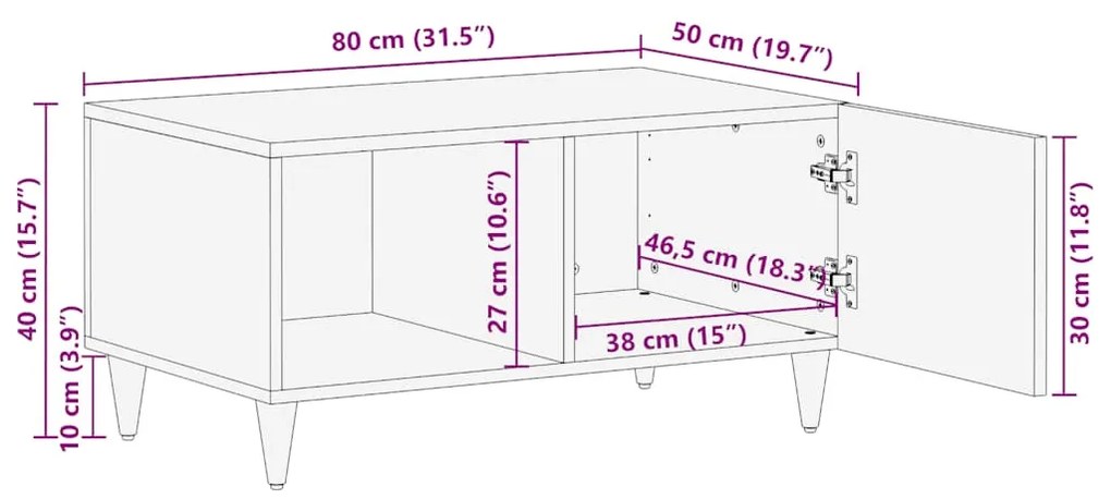 ΤΡΑΠΕΖΑΚΙ ΣΑΛΟΝΙΟΥ 80 X 50 X 40 ΕΚ. ΑΠΟ ΜΑΣΙΦ ΞΥΛΟ ΜΑΝΓΚΟ 4018668