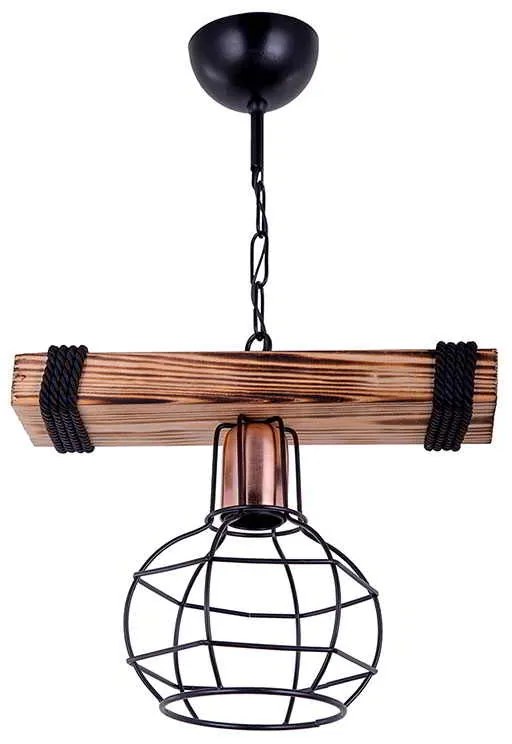 Φωτιστικό οροφής PWL-1033 pakoworld Ε27 καρυδί-μαύρο 28.5x15x50εκ