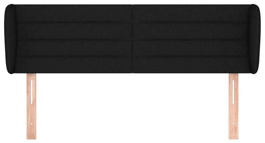 vidaXL Κεφαλάρι με Πτερύγια Μαύρο 147 x 23 x 78/88 εκ. Υφασμάτινο