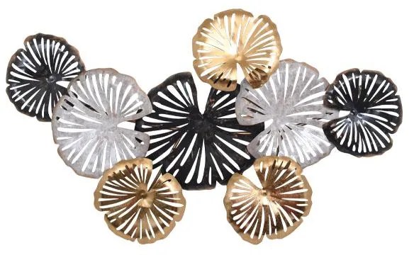 Μεταλλικό Διακοσμητικό Τοίχου FL608 Fylliana Χρυσό - Μπέζ - Γκρί 90x5x49.5 εκ. 90x5x49.5 εκ.