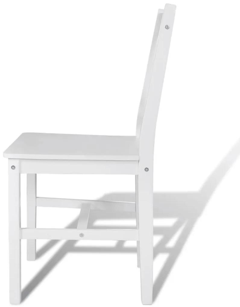Καρέκλες Τραπεζαρίας 2 τεμ. Λευκές από Ξύλο Πεύκου - Λευκό