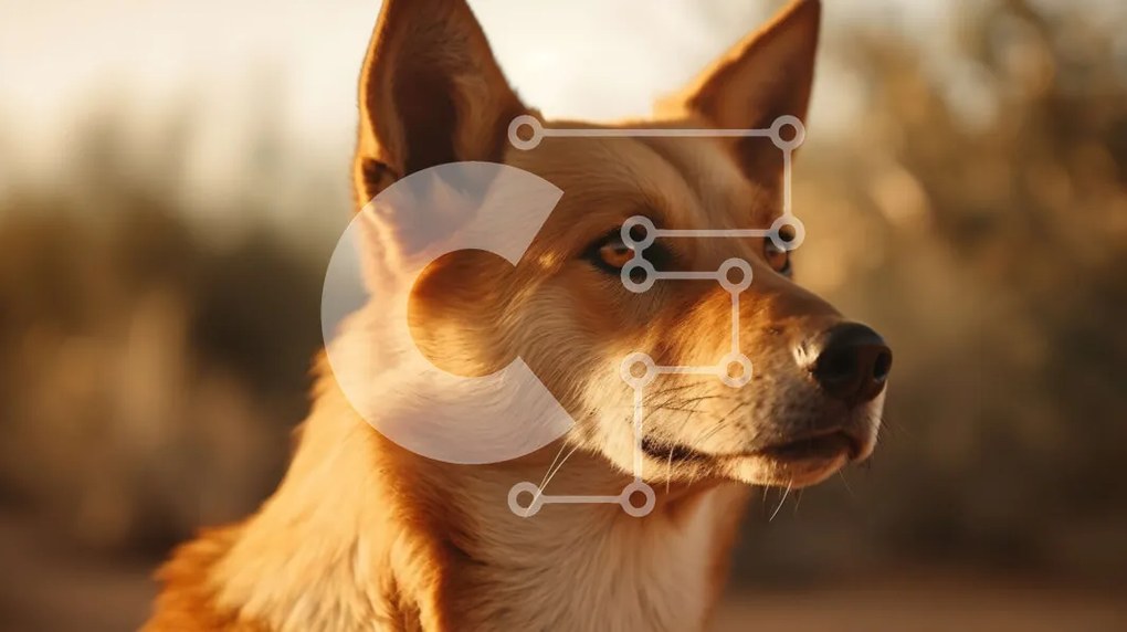 Intra Συλλεκτικό Ξύλινο Παζλ Plywood 4mm - Σοβαρό καφέ σκυλί στο χωράφι με ψηλό γρασίδι και δέντρα Σε Ξύλινο Κουτί - Διαστάσεις: 10x10 cm – 25 κομμάτια