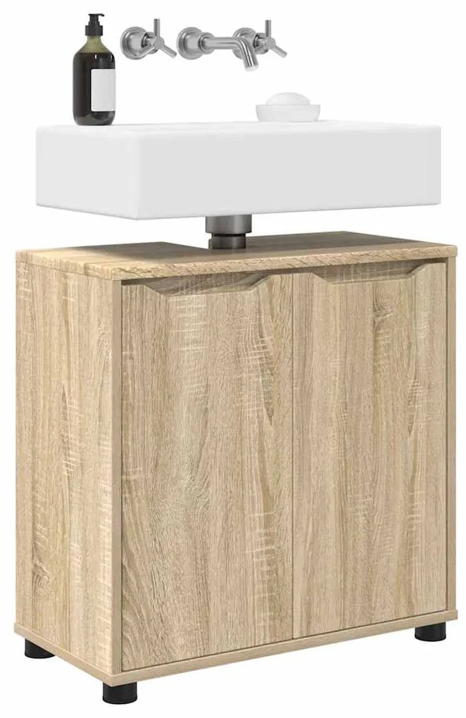 vidaXL Ντουλάπα νιπτήρα μπάνιου με ράφι Δρύς Sonoma 60 x 30 x 60 cm