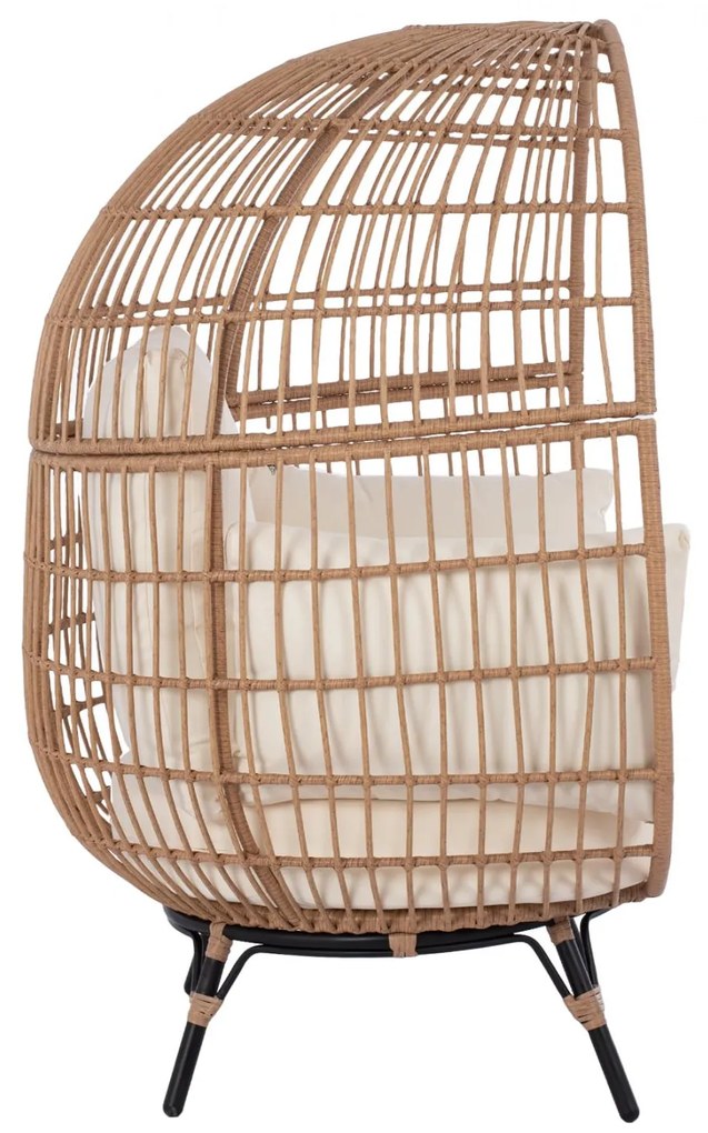 ΠΟΛΥΘΡΟΝΑ ΦΩΛΙΑ ALLEGRA  ΜΕ WICKER ΣΕ ΜΠΕΖ ΑΠΟΧΡΩΣΗ 110x85x148 εκ.