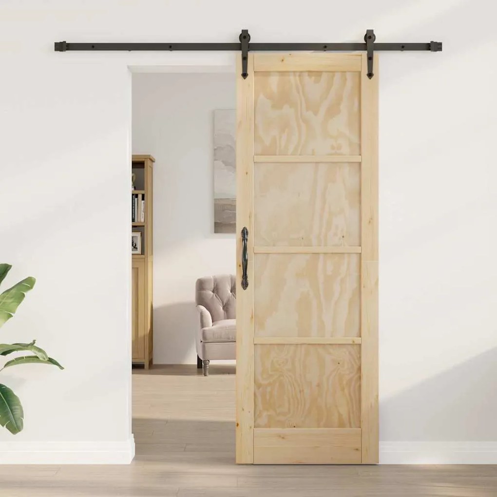 vidaXL Συρόμενη Πόρτα Άλλο ORKDAL Φυσικό και μαύρο 73.5 x 211 εκ