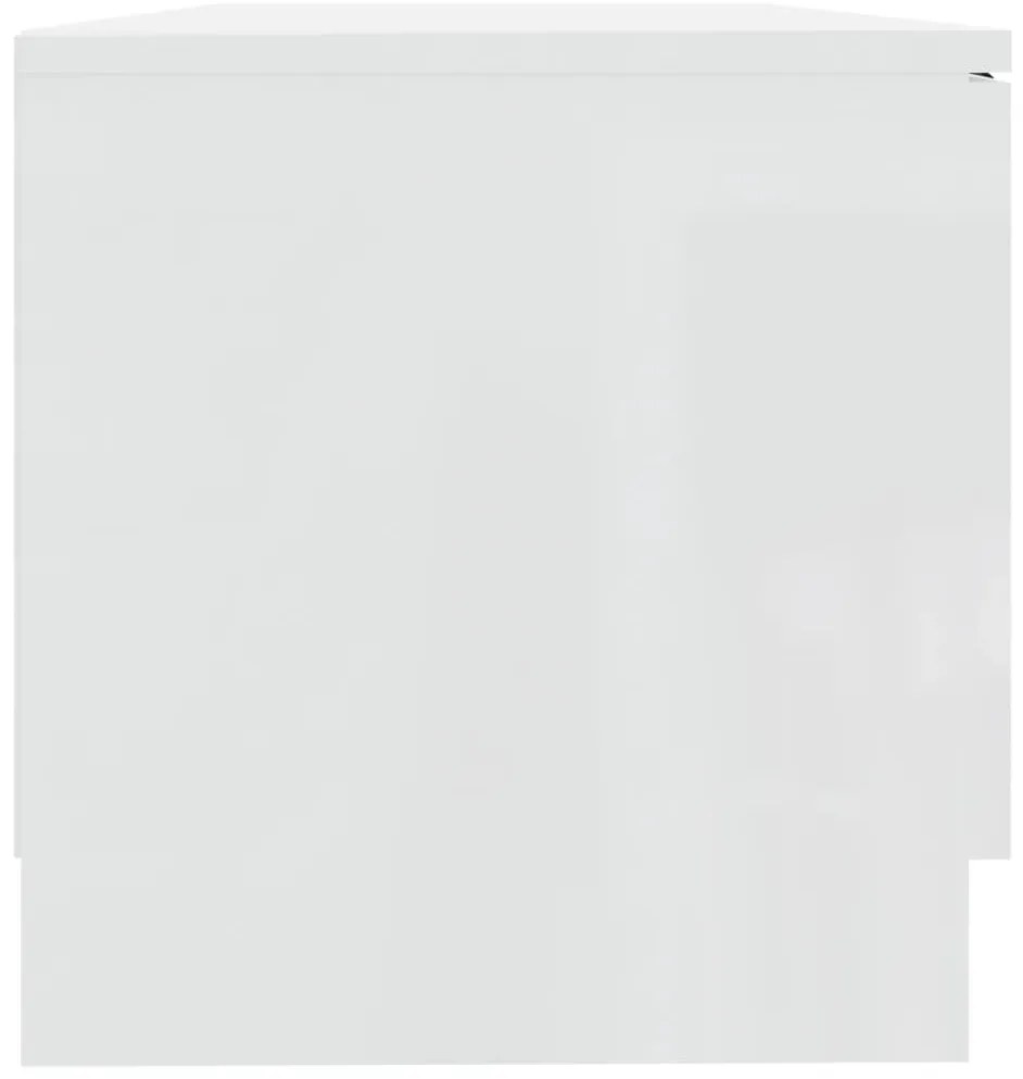 vidaXL Έπιπλο Τηλεόρασης Γυαλ. Λευκό 80x35x36,5 εκ. Επεξεργασμένο Ξύλο