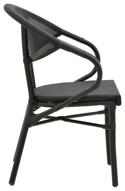 Καρέκλα - Πολυθρόνα Isaia μαύρο αλουμίνιο-textilene μαύρο 57x57x83 εκ. 57x57x83 εκ.