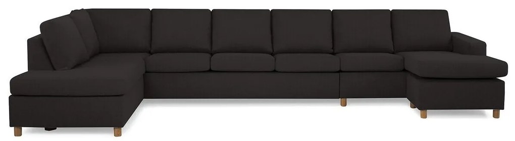 Γωνιακός Καναπές Scandinavian Choice C163, Ανθρακί, Δρυς, 407x199x80cm, Πόδια: Ξύλο | Epipla1.gr