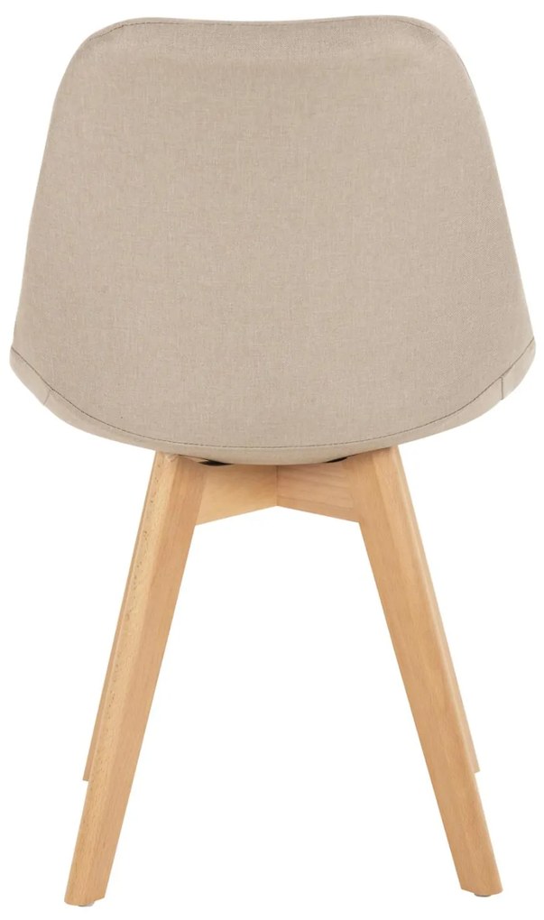 Καρέκλα VEGAS Πόδια Οξιάς και Μπέζ ύφασμα 48x58x80Υεκ. 4αδα 48x58x80 εκ.