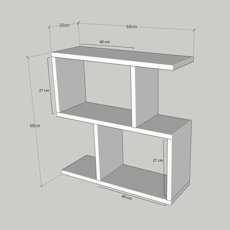 Κονσόλα Kalune Design 854KLN2805, 60x60 cm, 3 επιπέδων, επίστρωση μελαμίνης, μαύρο