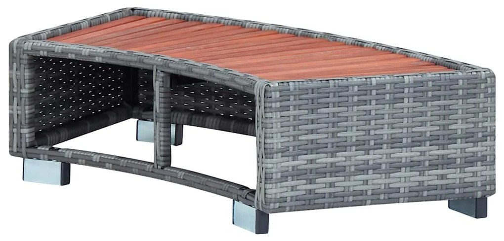 vidaXL Σκαλοπάτι για Σπα Γκρι 92 x 45 x 25 εκ. από Συνθετικό Ρατάν