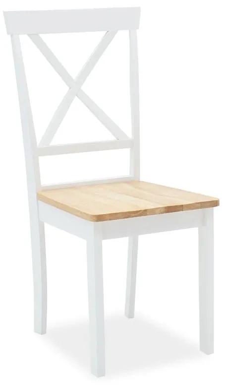 Καρέκλα Lars pakoworld ξύλο-MDF λευκό-φυσικό Σετ 2 Τεμαχίων