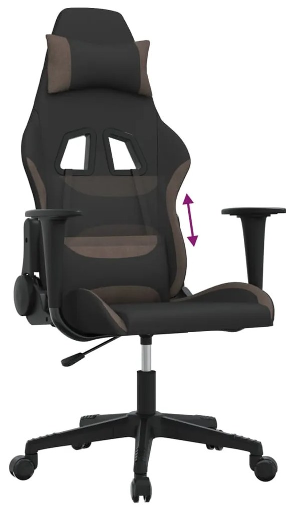 vidaXL Καρέκλα Gaming Μαύρη και Taupe Υφασμάτινη