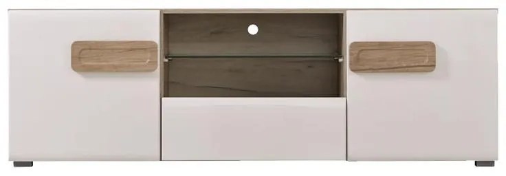 Έπιπλο τηλεόρασης BERT TV 160 Grey oak - Λευκή Λάκκα 160x41,5x52 εκ. 160x41.5x52 εκ.