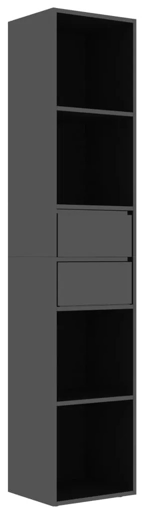 vidaXL Βιβλιοθήκη Γυαλιστερό Μαύρο 36 x 30 x 171 εκ. από Μοριοσανίδα