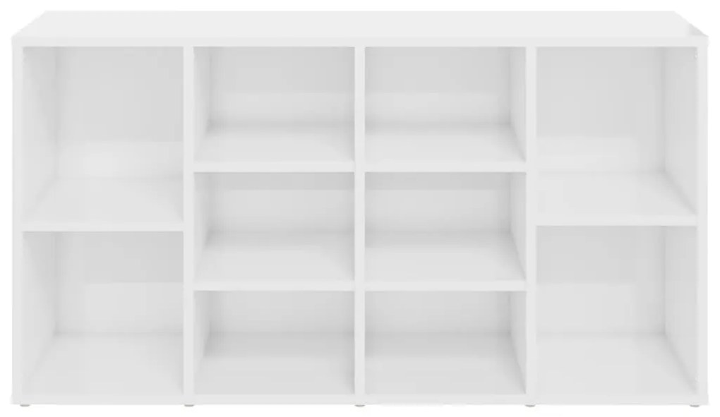 Παπουτσοθήκη Γυαλιστερή Λευκή 103x30x54,5 εκ. από Επεξ. Ξύλο - Λευκό
