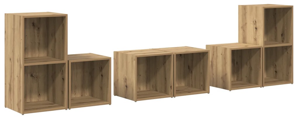 vidaXL με ράφι με αποθήκευση 6 pcs Artisan Oak Επεξεργασμένο ξύλο