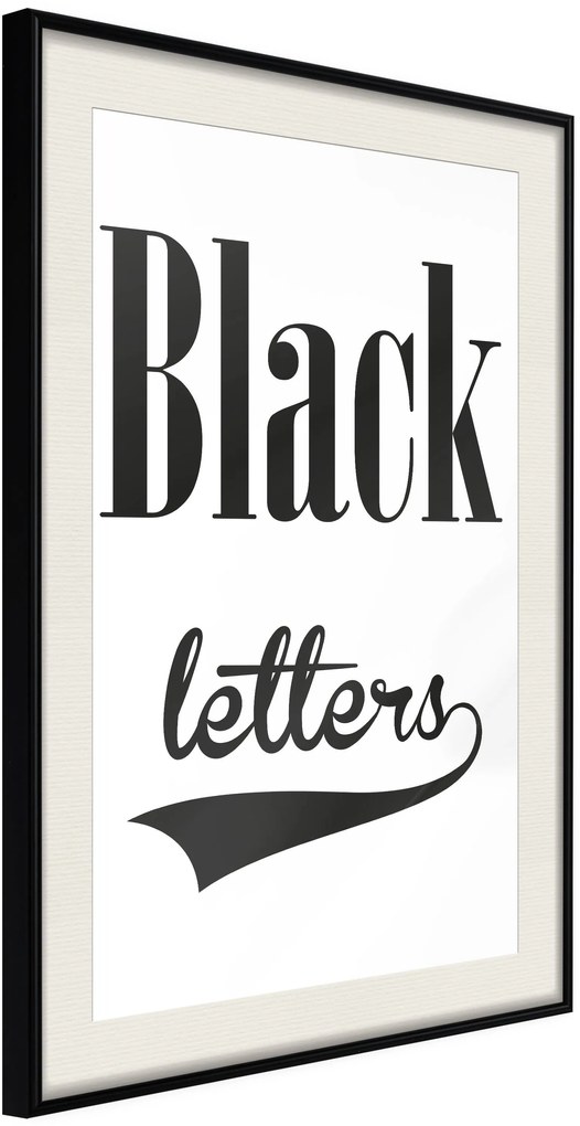 Αφίσα - Black Lettering - 20x30 - Μαύρο - Με πασπαρτού