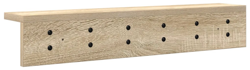 vidaXL Τοίχου Κρεμάστρα με ράφι Sonoma Δρυς 60 x 10.5 x 10.5 εκ