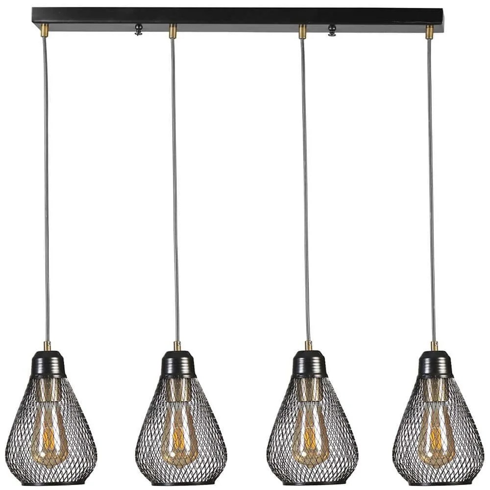 Φωτιστικό Οροφής - Ράγα Armut 941RTN1258 65x15x70cm 4xE27 40W Black Opviq