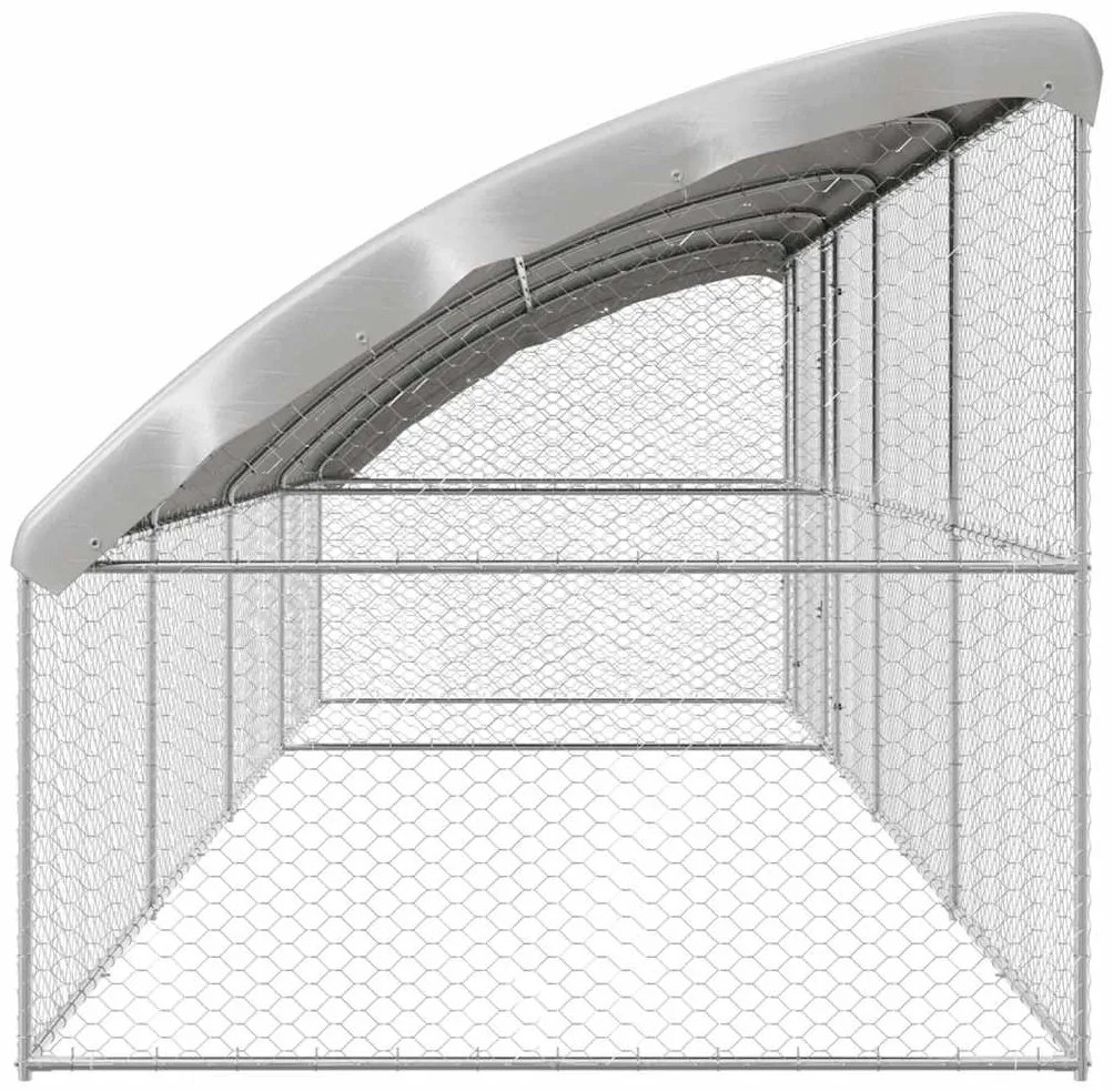 vidaXL Κλουβί Σκύλου με αποθήκευση 4 pcs Ασημί 8 x 2 x 2 m Ατσάλι