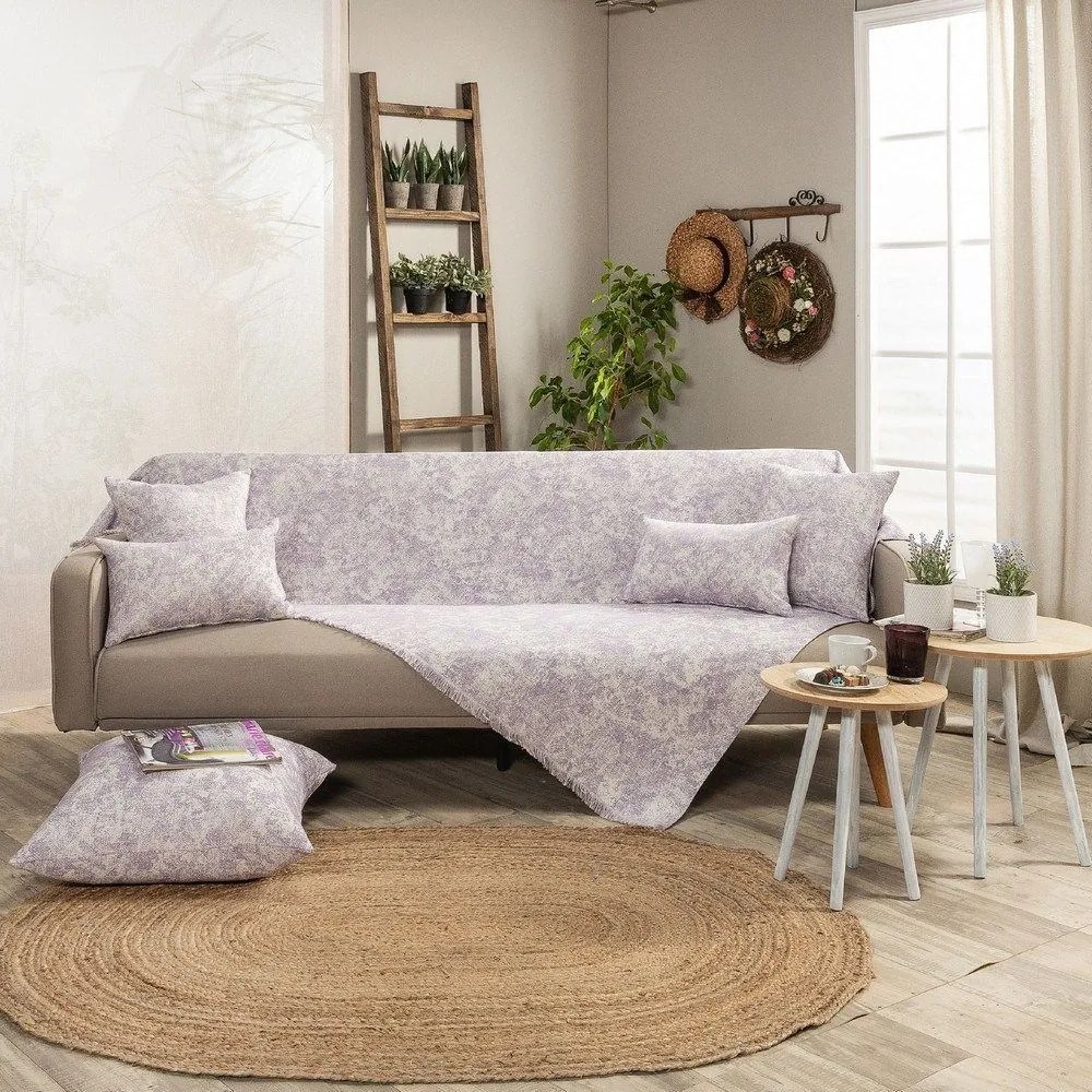 Ριχτάρι Meazza 07 Purple Teoran Τριθέσιο 180x300cm Cotton-Polyester
