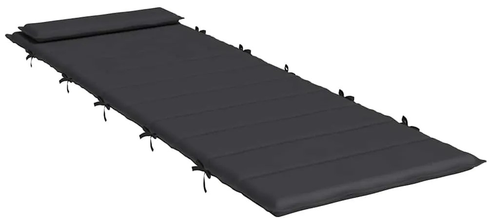 vidaXL Μαξιλάρι Ξαπλώστρας Μαύρο 180x60x4 εκ. από Ύφασμα Oxford