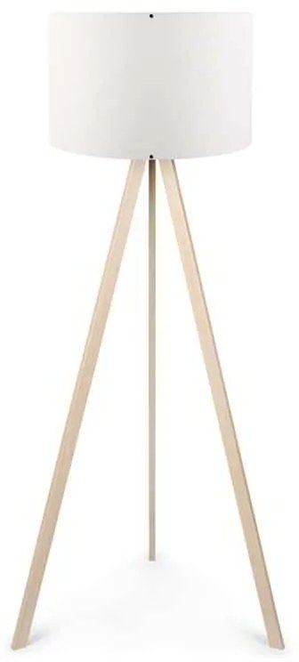 Φωτιστικό δαπέδου Rosling Megapap Mdf/ύφασμα/Pvc χρώμα φυσικό/λευκό 38x21x140εκ.