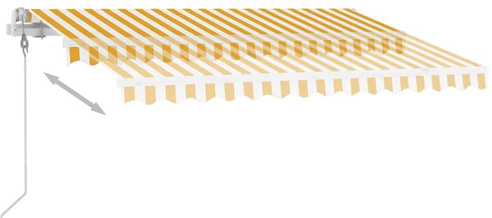 vidaXL Τέντα Αυτόματη Ανεξάρτητη Κίτρινο/Λευκό 350 x 250 εκ.