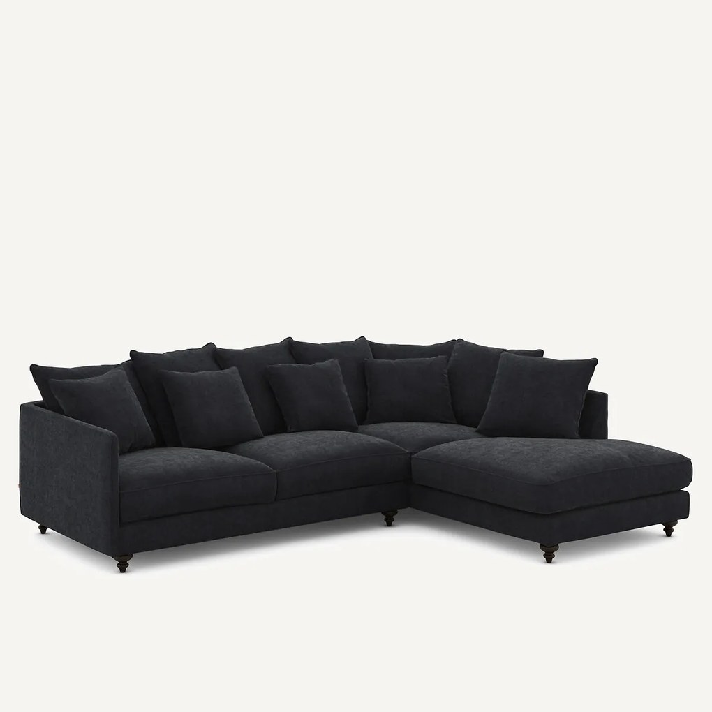 Γωνιακός καναπές-κρεβάτι από πολυεστέρα και βισκόζη, Lazare