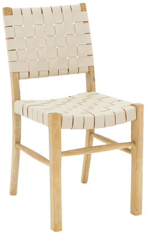 Καρέκλα Brane ξύλο sonoma antique-έδρα pu εκρού 41x41x83 εκ.