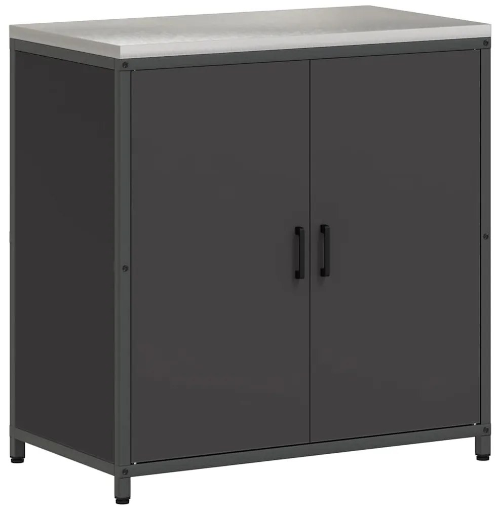 vidaXL Σετ Αποθήκευσης Κουζίνας 2 pcs Μαύρο Ψυχρής έλασης χάλυβας