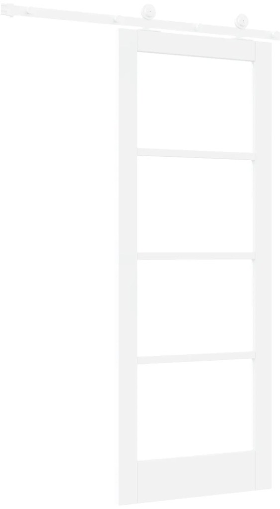 vidaXL Συρόμενη Πόρτα 'ORKDAL' Λευκό MDF & Γυαλί