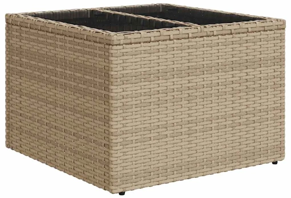 vidaXL 9 κομμάτια σετ καναπέ κήπου με μπεζ πολυ rattan μαξιλάρια
