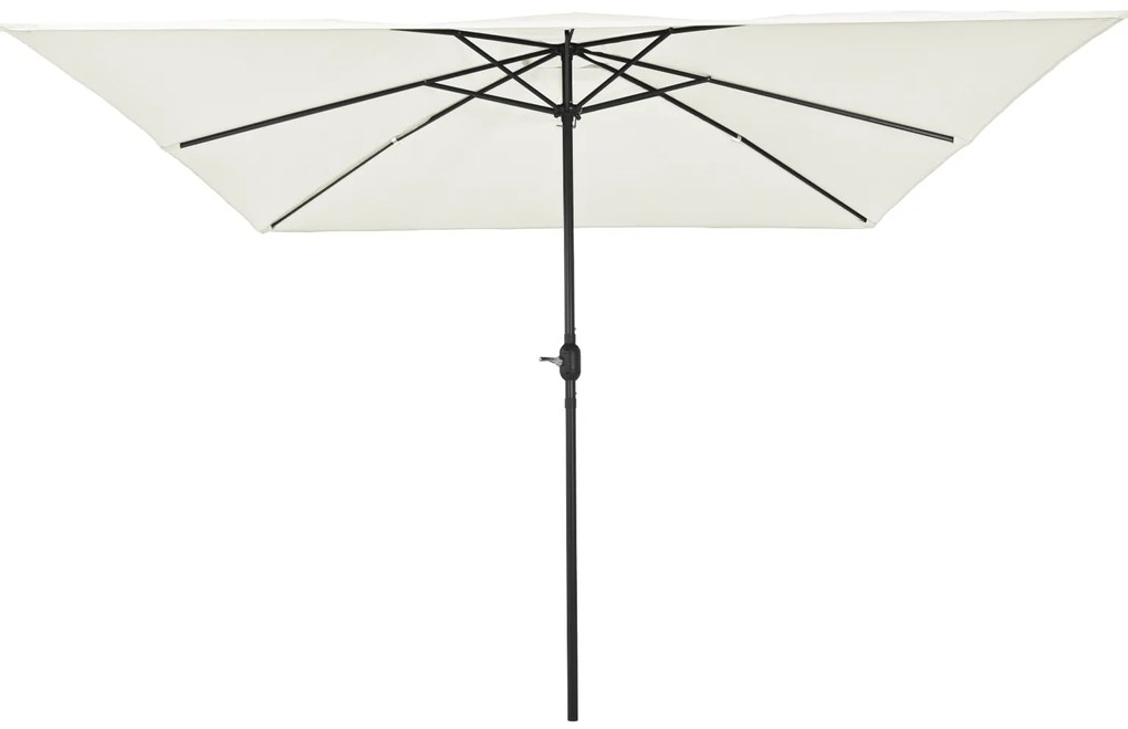 vidaXL Τετράγωνο Κήπος Παράσολα 295x245 cm Σαμπανί Λευκό