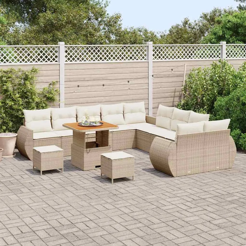 vidaXL Σετ Καναπέ Κήπου 13 pcs μπεζ και κρεμ 80 x 80 x 71 cm