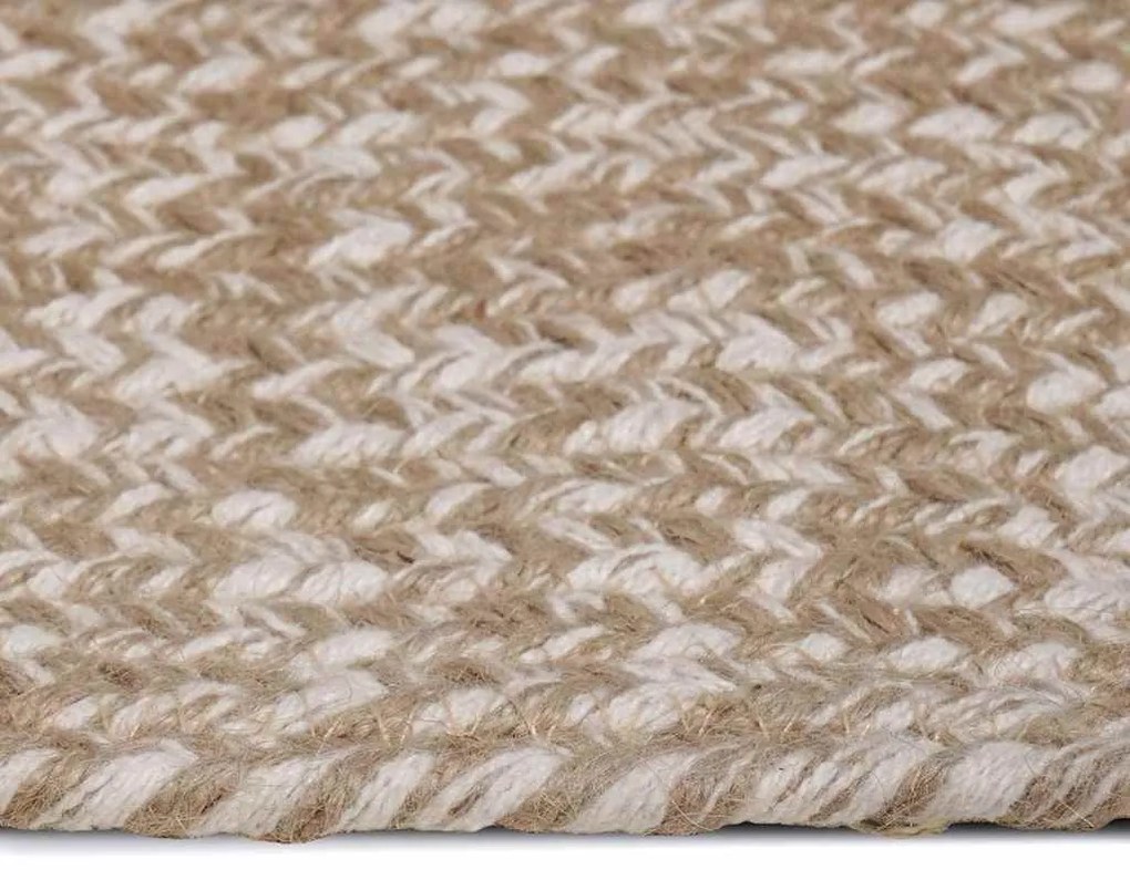 vidaXL Χαλί Φυσικό και λευκό 140 x 200 cm Γιούτα