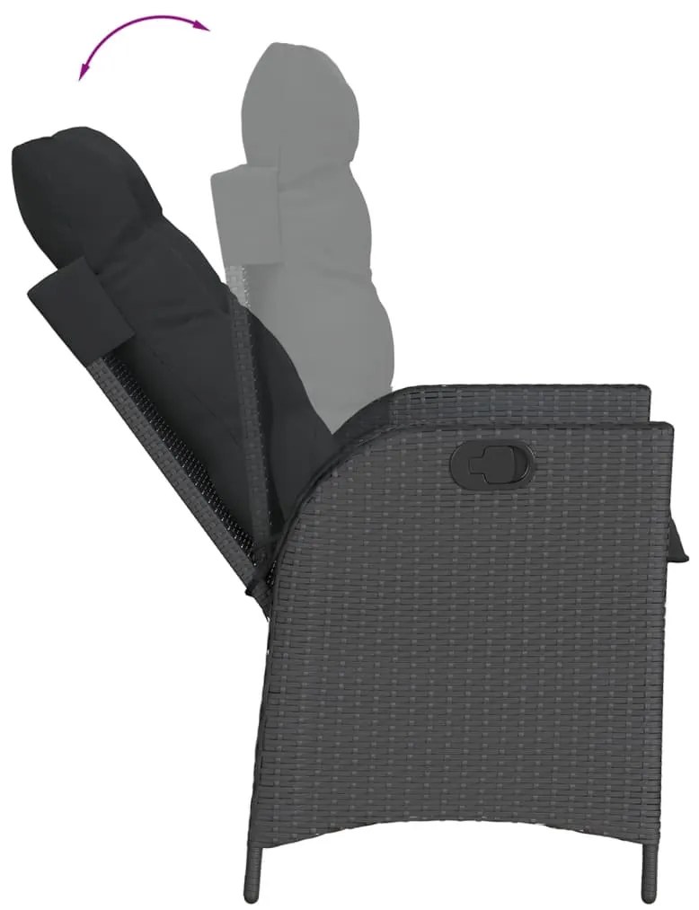 Σετ Τραπεζαρίας Κήπου 9 τεμ Μαύρο από Συνθ. Ρατάν με Μαξιλάρια 3213102