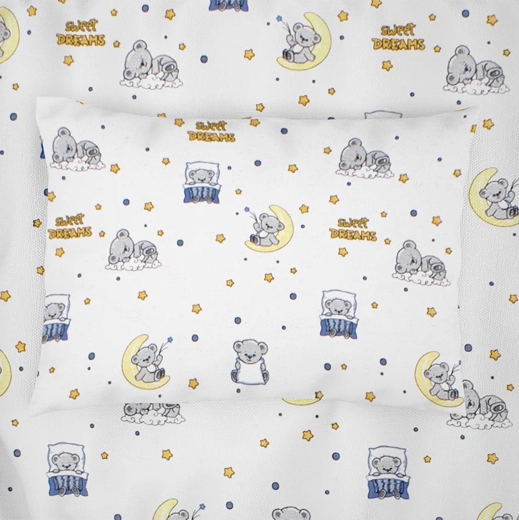Μαξιλαροθήκη (50x70) Dimcol Sweet Dreams 554 White - Sky Blue