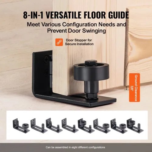 VEVOR Barn Door and Hardware Kit 30&quot; x 84&quot; Wood Sliding Barn Door Kit Smoothly