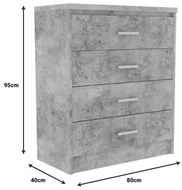 Φοιτητικό πακέτο επίπλων υπνοδωματίου OLYMPUS B pakoworld σετ 5τεμ σε antique ανθρακί απόχρωση