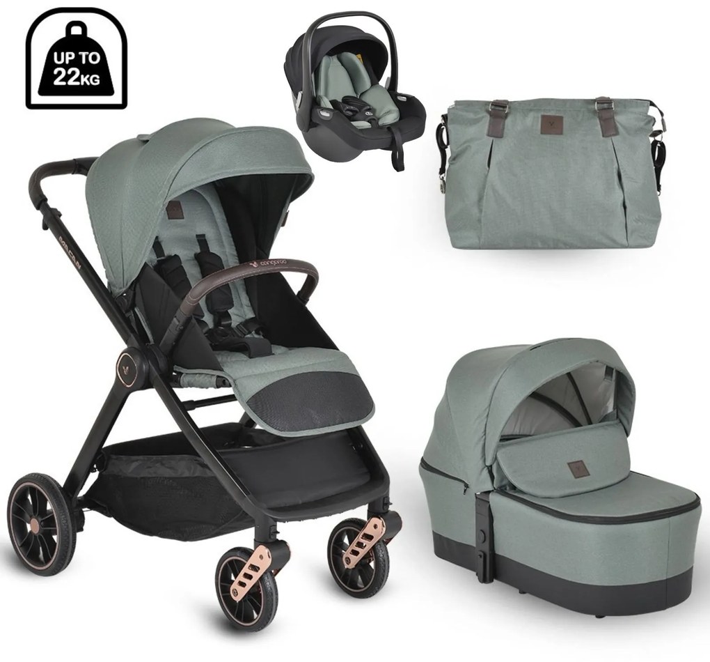 CANGAROO ΠΟΛΥΚΑΡΟΤΣΙ ΜΕ ΠΟΡΤ ΜΠΕΜΠΕ ΚΑΙ ΚΑΘΙΣΜΑ ΑΥΤΟΚΙΝΗΤΟΥ 3 ΣΕ 1 MACAN GREEN 3800146236113-3