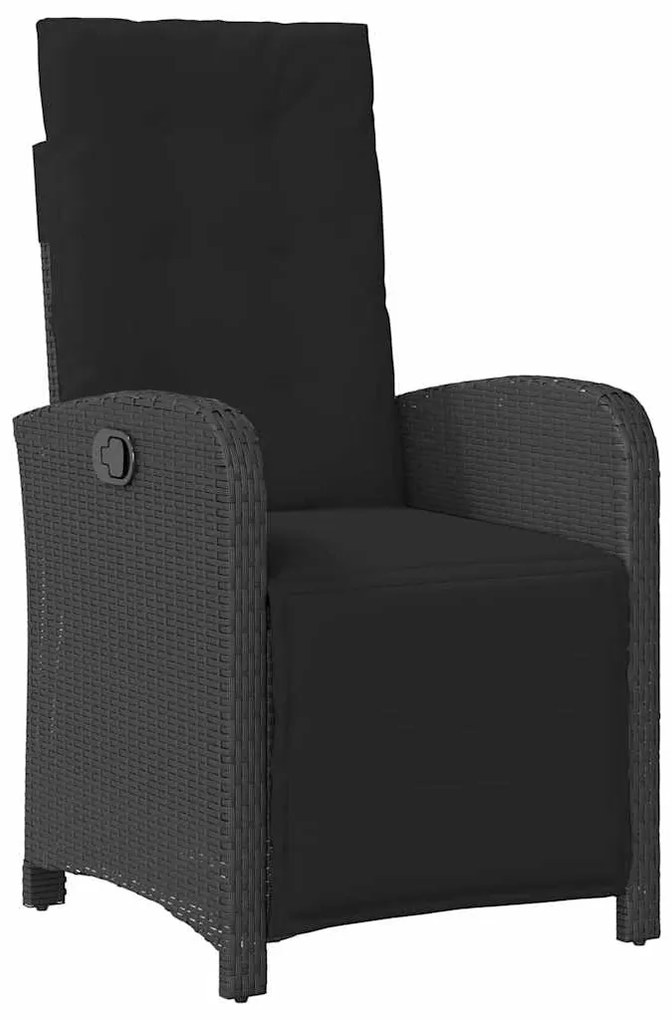 vidaXL Σέτ φαγητού για κήπο 7 pcs Μαύρο συνθετικό ρατάν